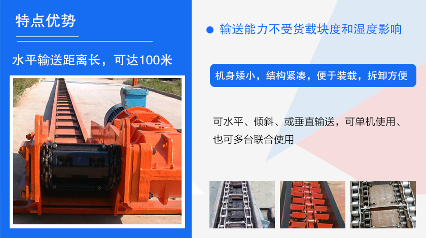 可多點(diǎn)進(jìn)料、多點(diǎn)卸料、能反向運(yùn)行，機(jī)殼密封性好，無粉塵污染